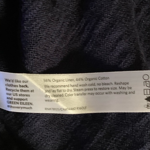 Eileen Fisher Blue linen cotton Cardigan large - Picture 6 of 8